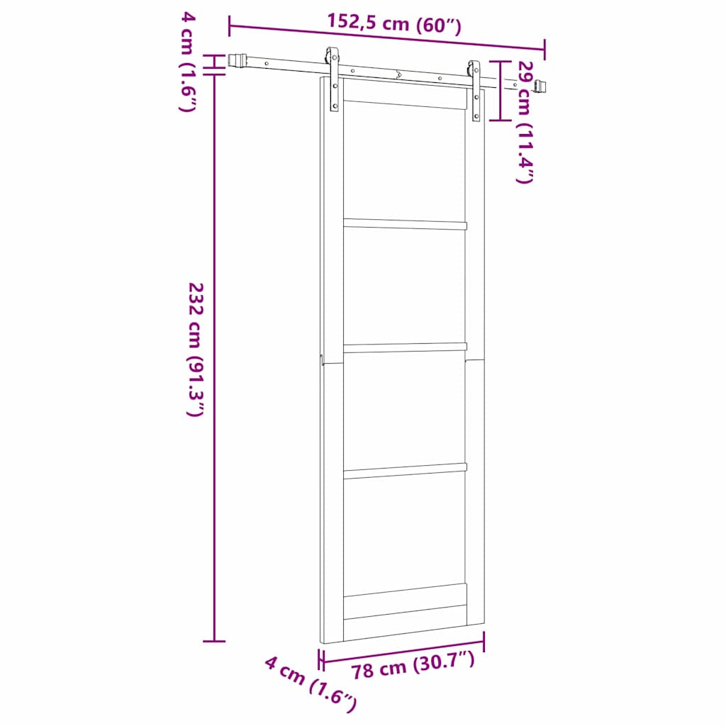 Συρόμενη Πόρτα ORKDAL Λευκό 78 x 232 cm - Pakobazaar