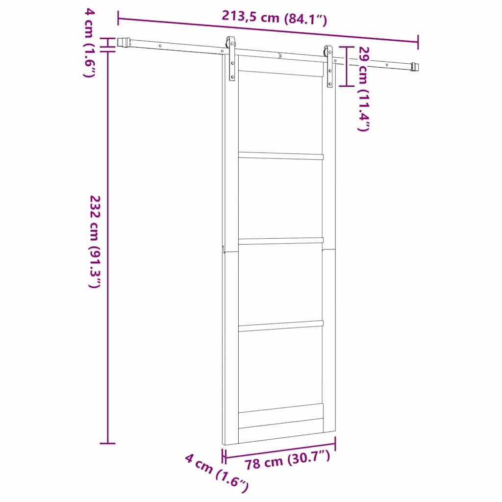 Συρόμενη Πόρτα ORKDAL Λευκό 78 x 232 cm - Pakobazaar