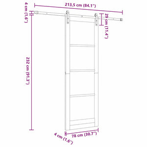 Συρόμενη Πόρτα ORKDAL Λευκό 78 x 232 cm - Pakobazaar