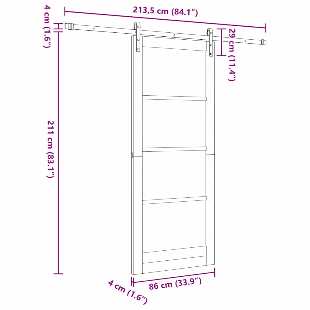 Συρόμενη Πόρτα ORKDAL Φυσικό 86 x 211 cm