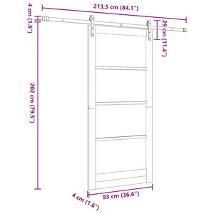 Συρόμενη Πόρτα ORKDAL Φυσικό 93 x 202 cm - Pakobazaar