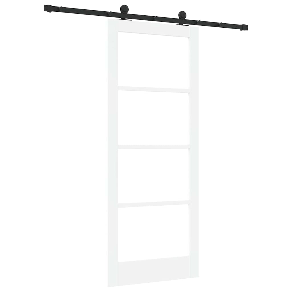 Συρόμενη Πόρτα ORKDAL Λευκό και Μαύρο 83 x 202 εκ. - Pakobazaar
