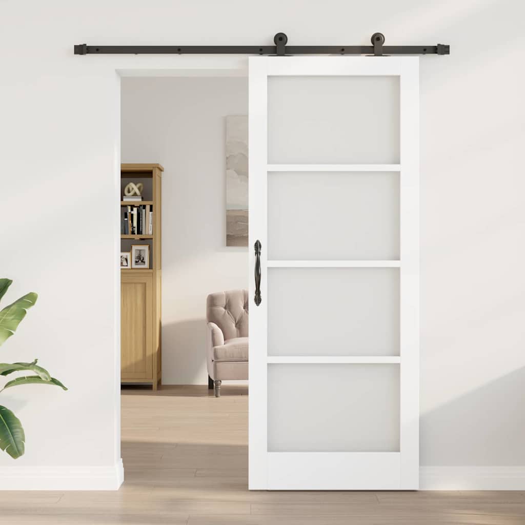 Συρόμενη Πόρτα ORKDAL Λευκό και Μαύρο 83 x 211 εκ. - Pakobazaar