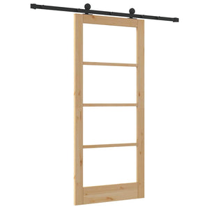 Συρόμενη Πόρτα ORKDAL 86 x 198,5 cm Μασίφ ξύλο πεύκου και γυαλί - Pakobazaar