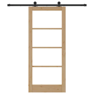 Συρόμενη Πόρτα ORKDAL 86 x 198,5 cm Μασίφ ξύλο πεύκου και γυαλί - Pakobazaar