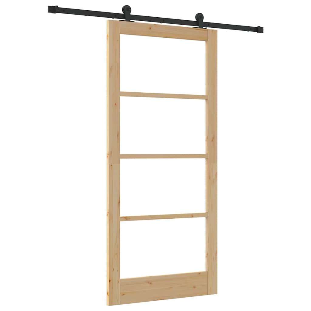 Συρόμενη Πόρτα ORKDAL Φυσικό και Μαύρο 93 x 202 cm - Pakobazaar
