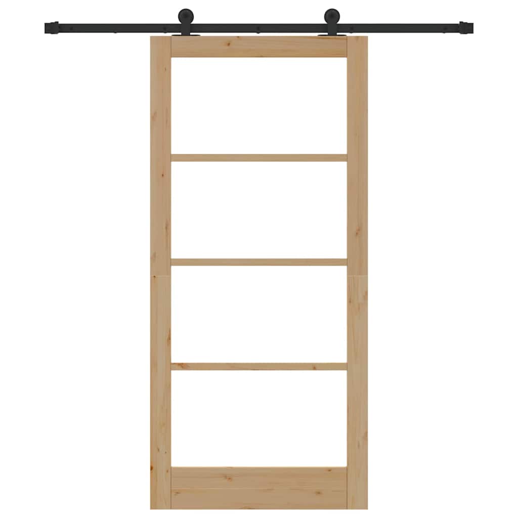 Συρόμενη Πόρτα ORKDAL Φυσικό και Μαύρο 93 x 202 cm - Pakobazaar