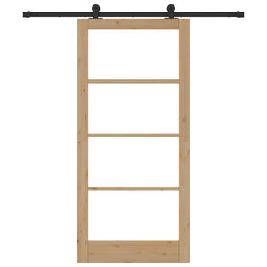 Συρόμενη Πόρτα ORKDAL Φυσικό και Μαύρο 93 x 202 cm - Pakobazaar