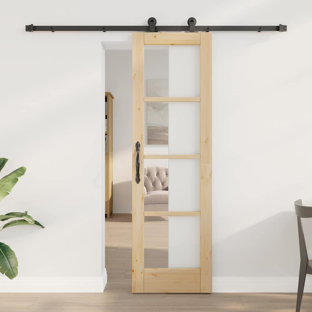 Συρόμενη Πόρτα ORKDAL Φυσικό και Μαύρο 61 x 198,5 εκ. - Pakobazaar