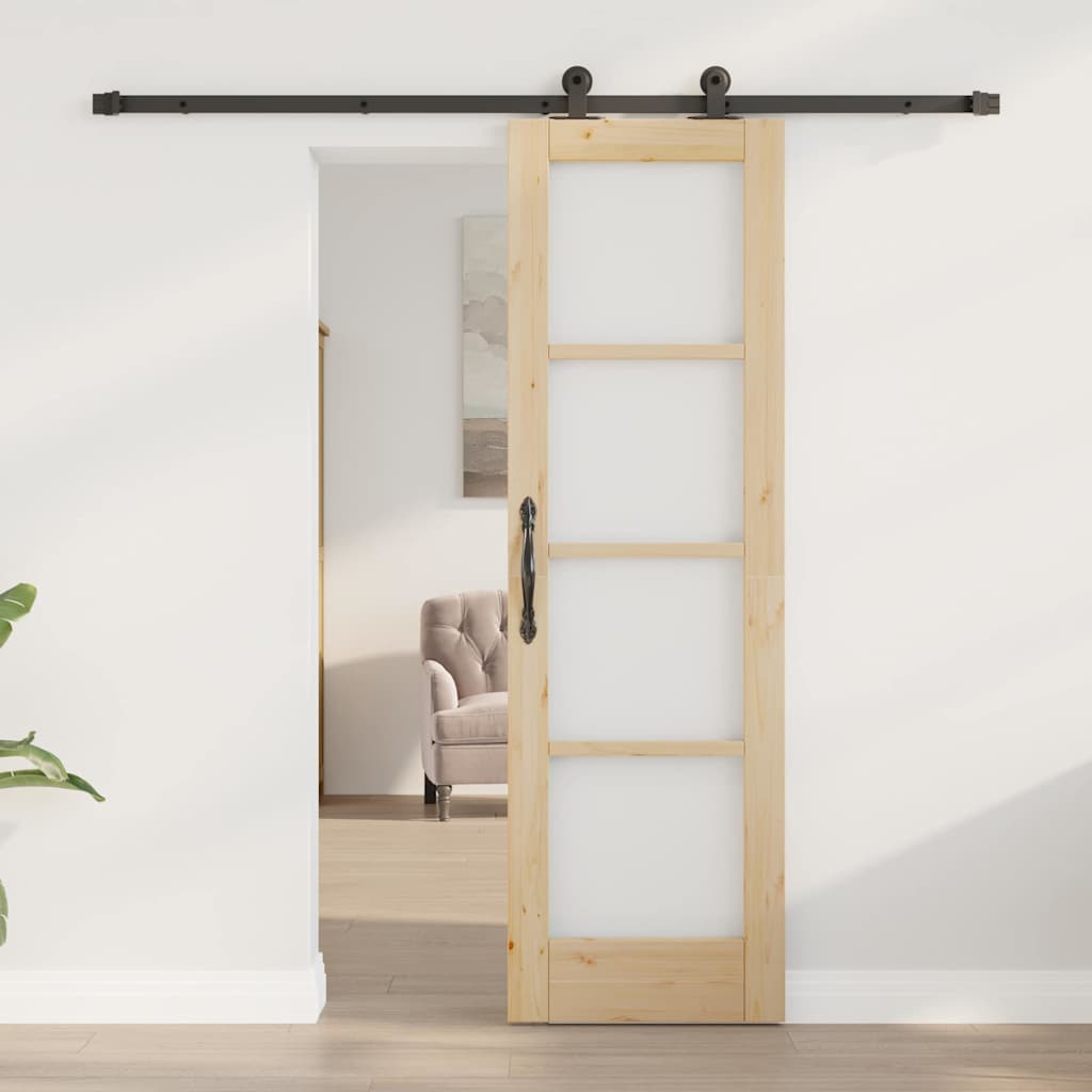 Συρόμενη Πόρτα ORKDAL Φυσικό και Μαύρο 61 x 198,5 εκ. - Pakobazaar