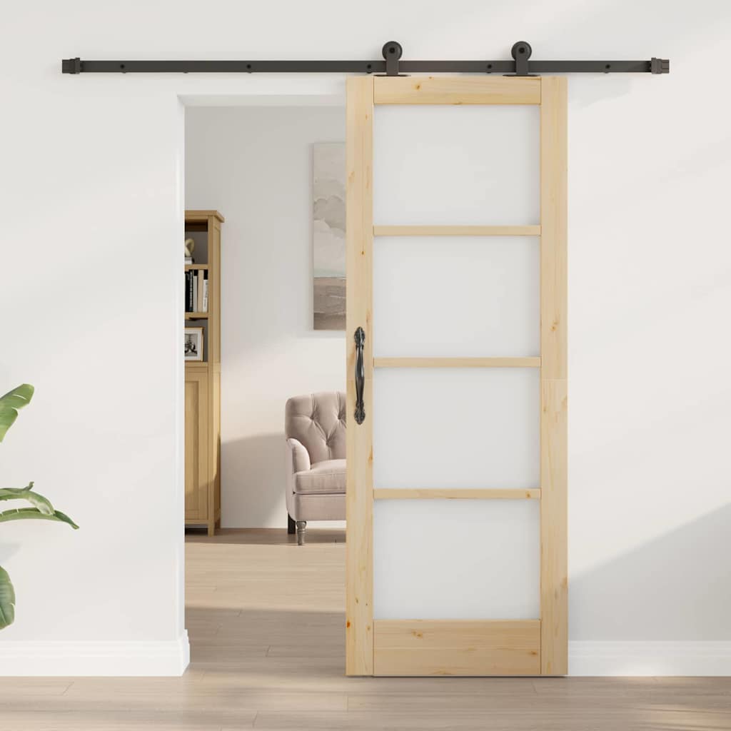Συρόμενη Πόρτα ORKDAL Φυσικό και Μαύρο 73,5 x 198,5 εκ. - Pakobazaar