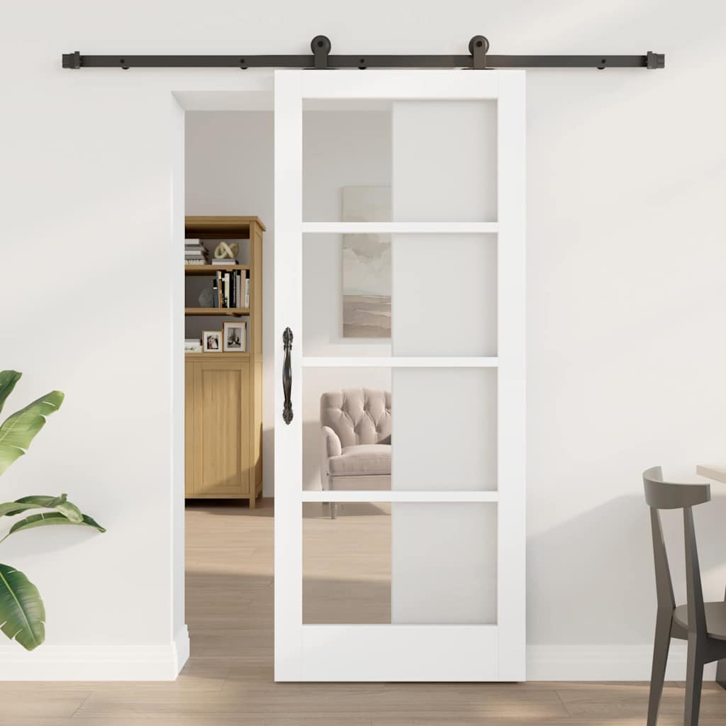 Συρόμενη Πόρτα ORKDAL Λευκό και Μαύρο 83 x 202 εκ. - Pakobazaar