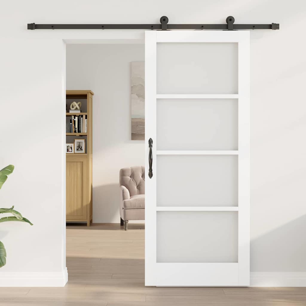 Συρόμενη Πόρτα ORKDAL Λευκό και Μαύρο 83 x 202 εκ. - Pakobazaar
