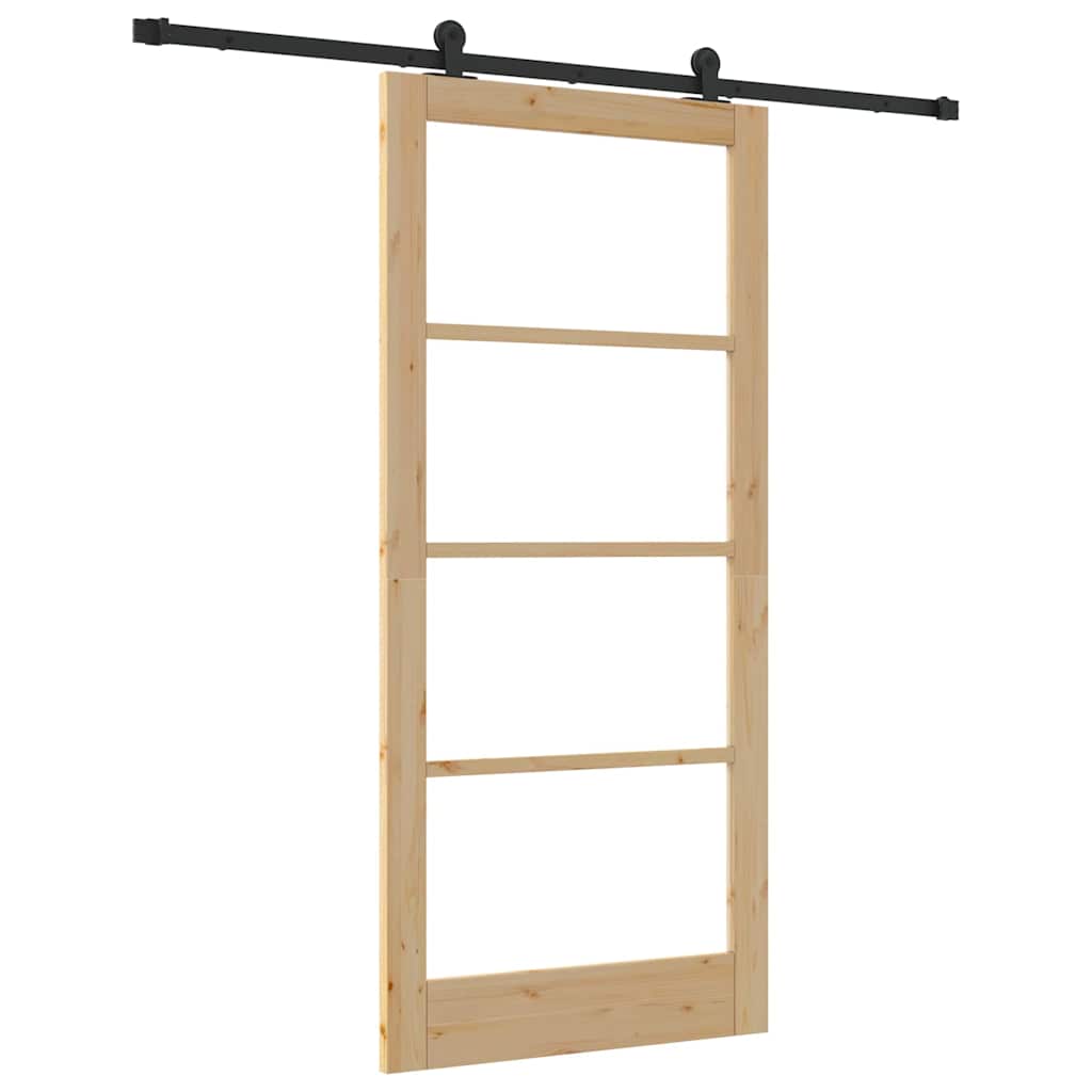 Συρόμενη Πόρτα ORKDAL Φυσικό και Μαύρο 93 x 202 cm - Pakobazaar