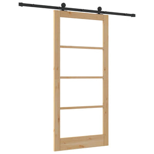 Συρόμενη Πόρτα ORKDAL Φυσικό και Μαύρο 93 x 202 cm - Pakobazaar