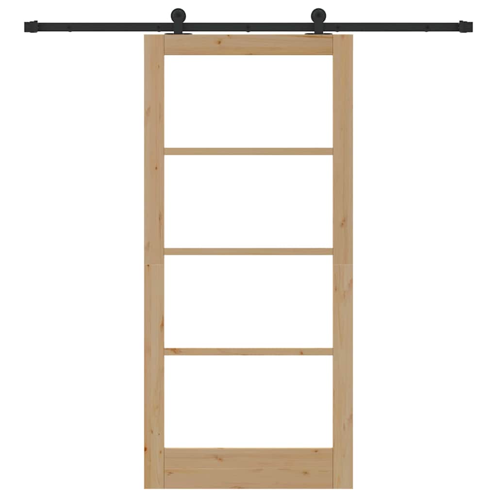 Συρόμενη Πόρτα ORKDAL Φυσικό και Μαύρο 93 x 202 cm - Pakobazaar