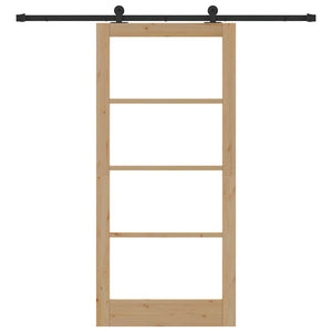 Συρόμενη Πόρτα ORKDAL Φυσικό και Μαύρο 93 x 202 cm - Pakobazaar