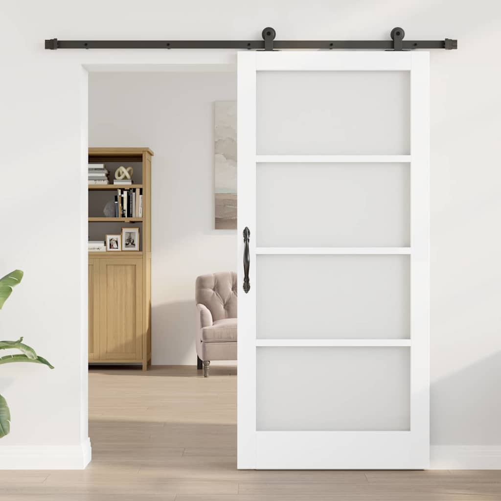 Συρόμενη Πόρτα ORKDAL Λευκό και Μαύρο 93 x 202 cm - Pakobazaar