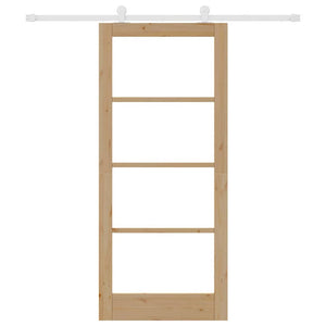 Συρόμενη Πόρτα ORKDAL 86 x 198,5 cm Μασίφ ξύλο πεύκου και γυαλί - Pakobazaar