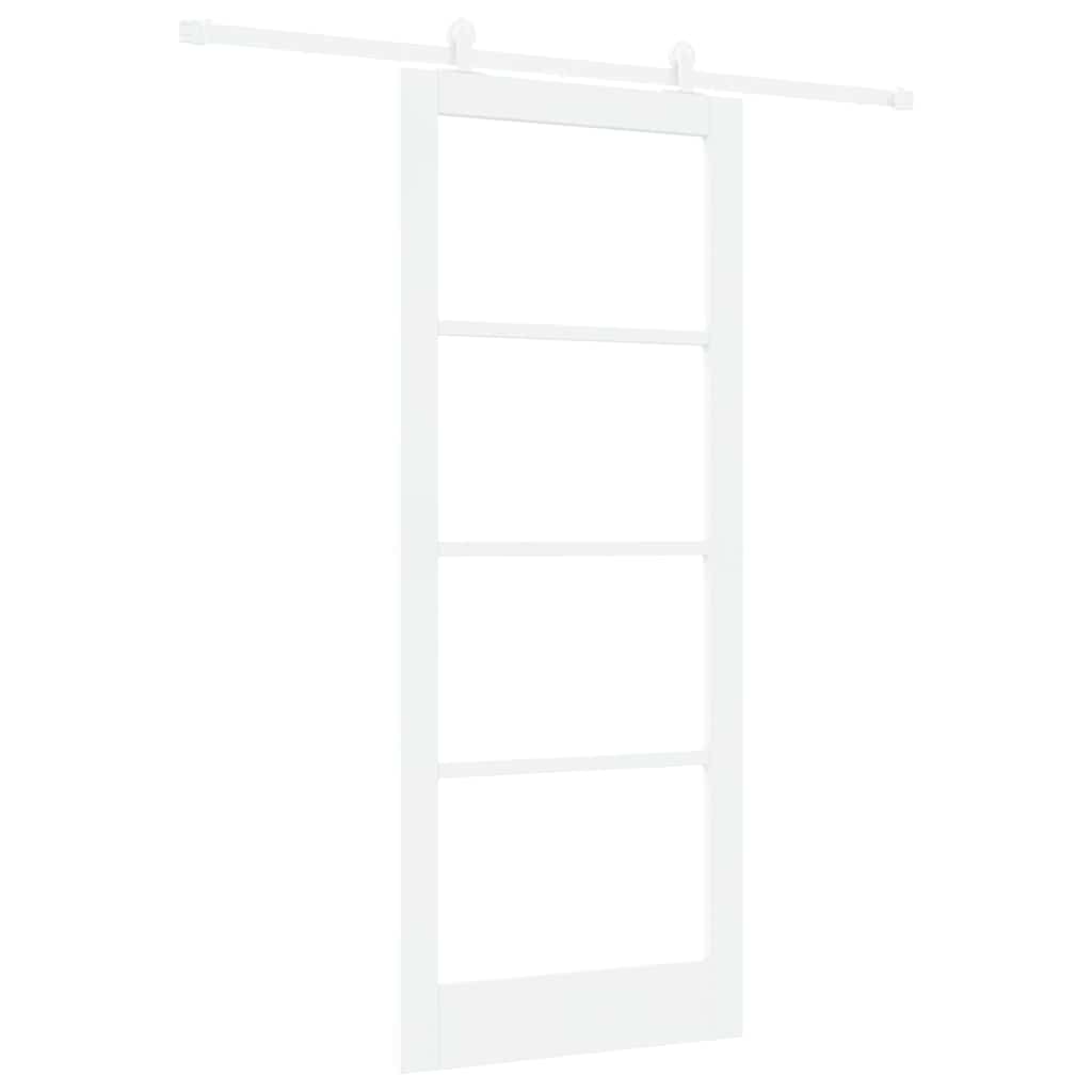 Συρόμενη Πόρτα ORKDAL 86 x 211 cm Μασίφ ξύλο πεύκου και γυαλί - Pakobazaar