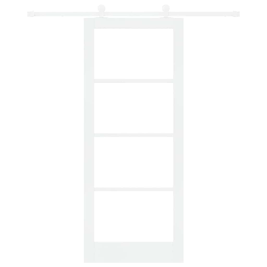 Συρόμενη Πόρτα ORKDAL 86 x 211 cm Μασίφ ξύλο πεύκου και γυαλί - Pakobazaar