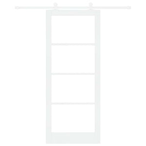 Συρόμενη Πόρτα ORKDAL 86 x 211 cm Μασίφ ξύλο πεύκου και γυαλί - Pakobazaar