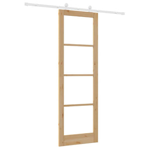 Συρόμενη Πόρτα ORKDAL 78 x 232 cm Μασίφ ξύλο πεύκου και γυαλί - Pakobazaar