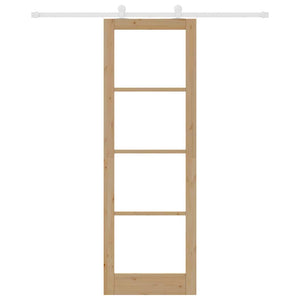 Συρόμενη Πόρτα ORKDAL 78 x 232 cm Μασίφ ξύλο πεύκου και γυαλί - Pakobazaar