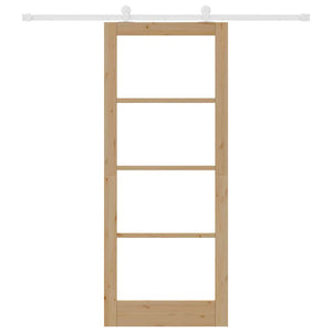 Συρόμενη Πόρτα ORKDAL 86 x 211 cm Μασίφ ξύλο πεύκου και γυαλί - Pakobazaar