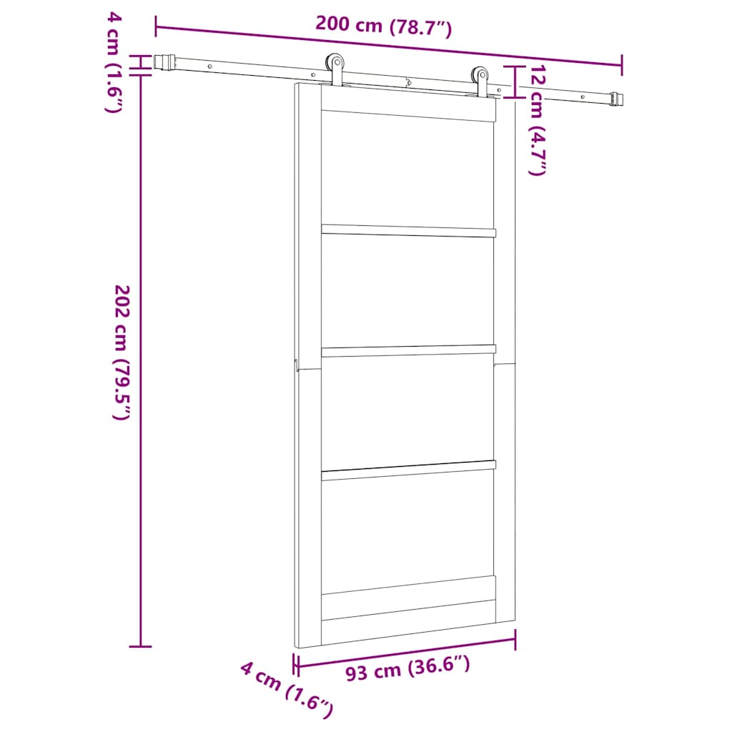 Συρόμενη Πόρτα ORKDAL Λευκό 93 x 202 cm - Pakobazaar