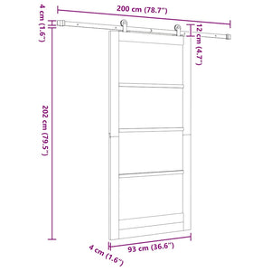 Συρόμενη Πόρτα ORKDAL Λευκό 93 x 202 cm - Pakobazaar