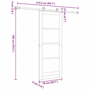 Συρόμενη Πόρτα ORKDAL Λευκό 78 x 202 εκ. - Pakobazaar