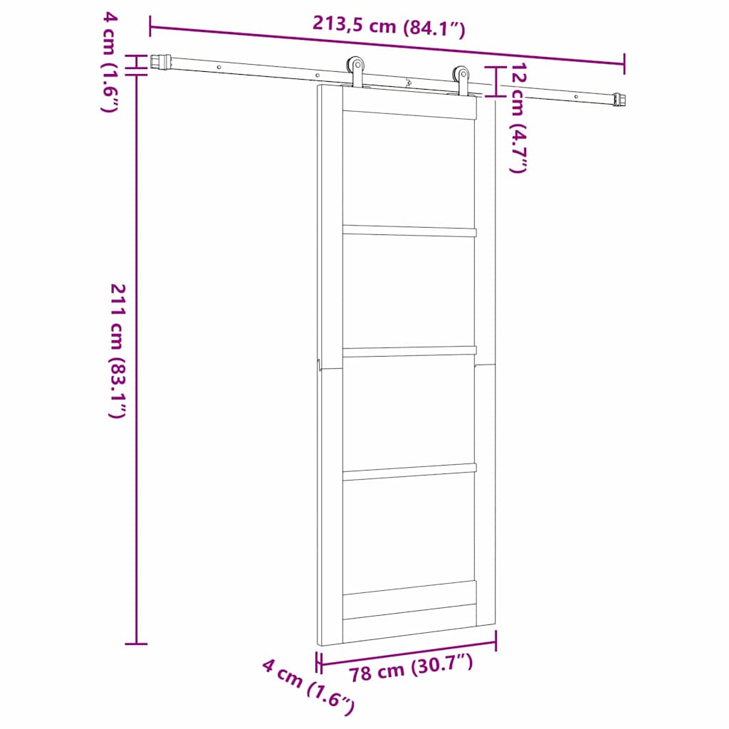 Συρόμενη Πόρτα ORKDAL Λευκό 78 x 211 εκ - Pakobazaar