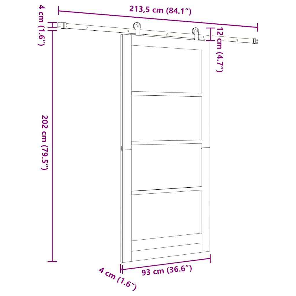 Συρόμενη Πόρτα ORKDAL Φυσικό 93 x 202 cm - Pakobazaar