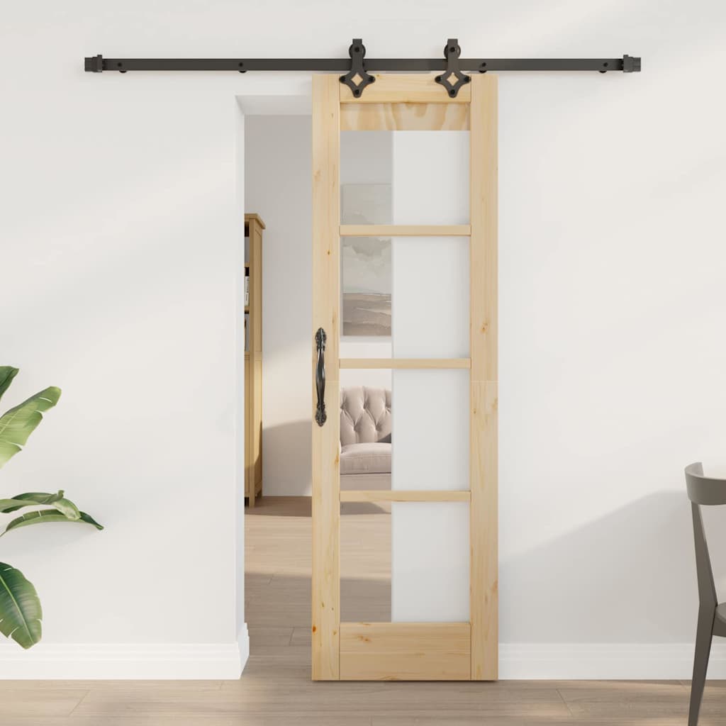 Συρόμενη Πόρτα ORKDAL Φυσικό και Μαύρο 61 x 198,5 εκ. - Pakobazaar