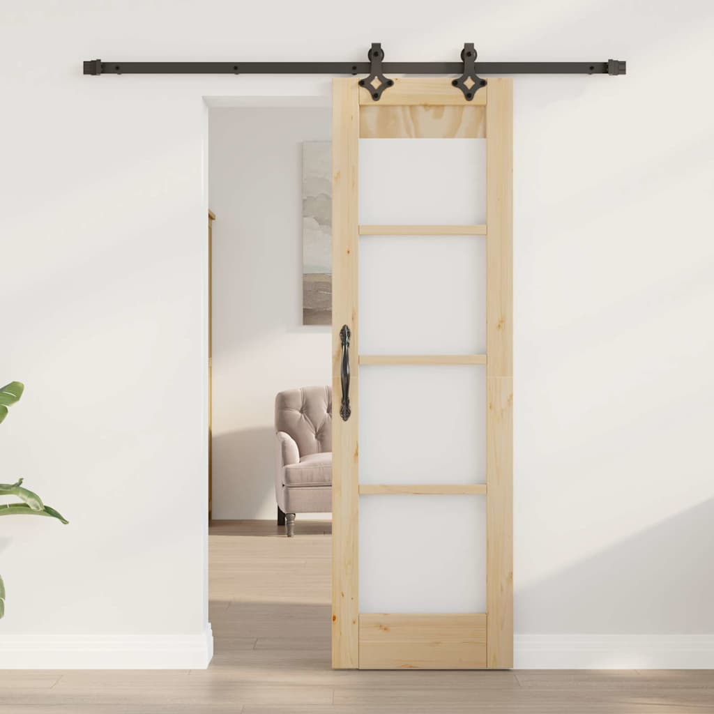 Συρόμενη Πόρτα ORKDAL Φυσικό και Μαύρο 61 x 198,5 εκ. - Pakobazaar