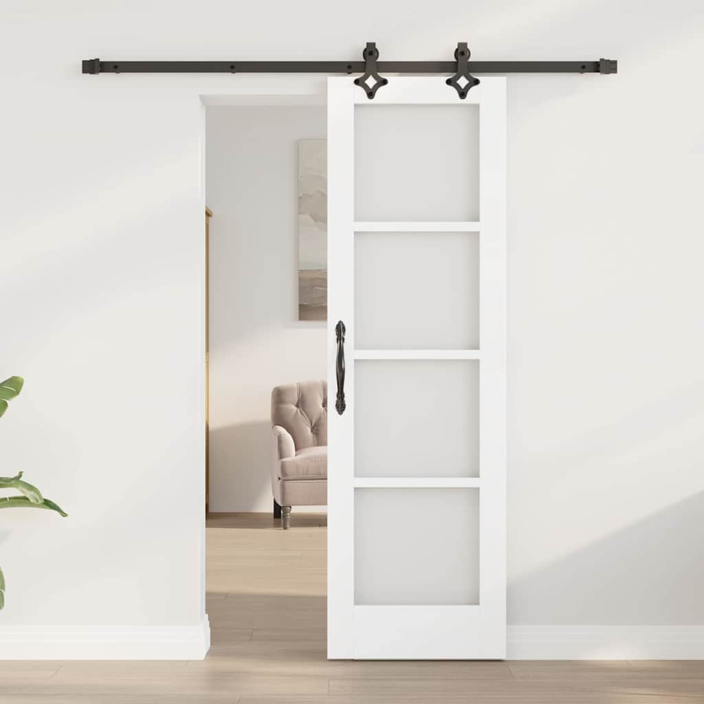 Συρόμενη Πόρτα ORKDAL Λευκό και Μαύρο 61 x 198,5 εκ. - Pakobazaar