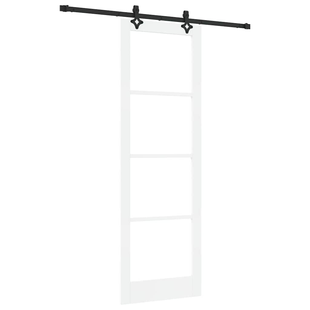 Συρόμενη Πόρτα ORKDAL 78 x 232 cm Μασίφ ξύλο πεύκου και γυαλί - Pakobazaar