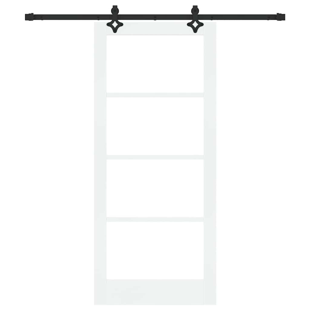Συρόμενη Πόρτα ORKDAL 86 x 198,5 cm Μασίφ ξύλο πεύκου και γυαλί - Pakobazaar