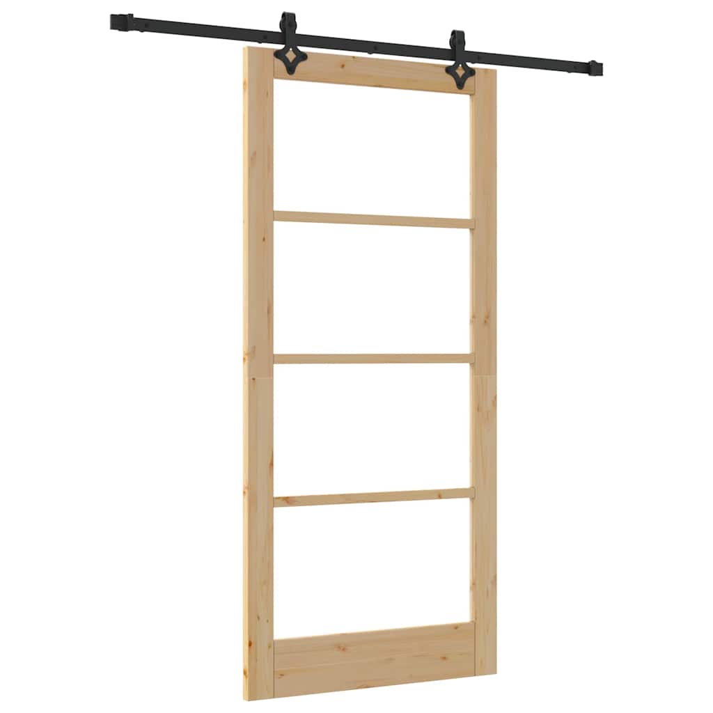 Συρόμενη Πόρτα ORKDAL Φυσικό και Μαύρο 93 x 202 cm - Pakobazaar