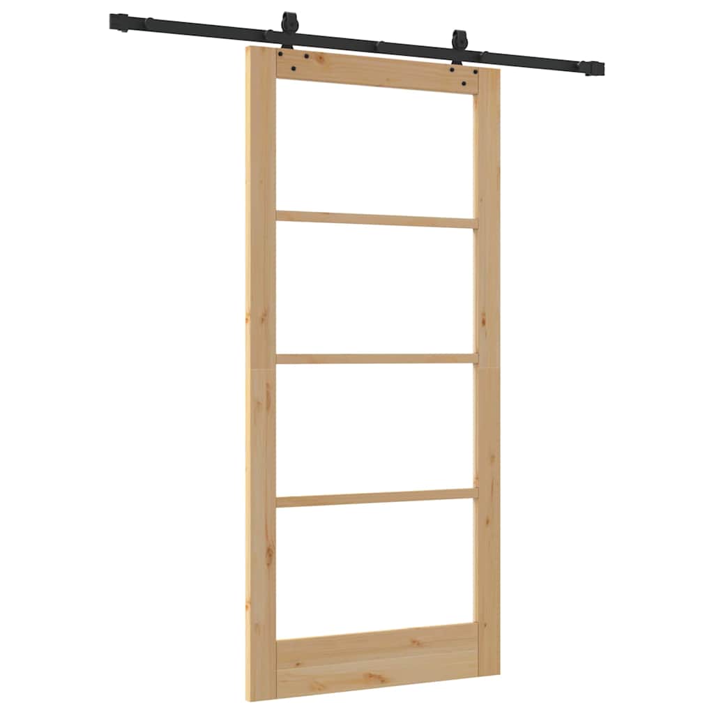 Συρόμενη Πόρτα ORKDAL Φυσικό και Μαύρο 93 x 202 cm - Pakobazaar