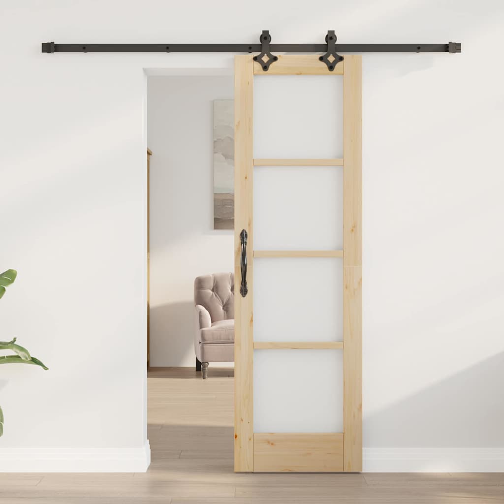 Συρόμενη Πόρτα ORKDAL Φυσικό και Μαύρο 61 x 198,5 εκ. - Pakobazaar