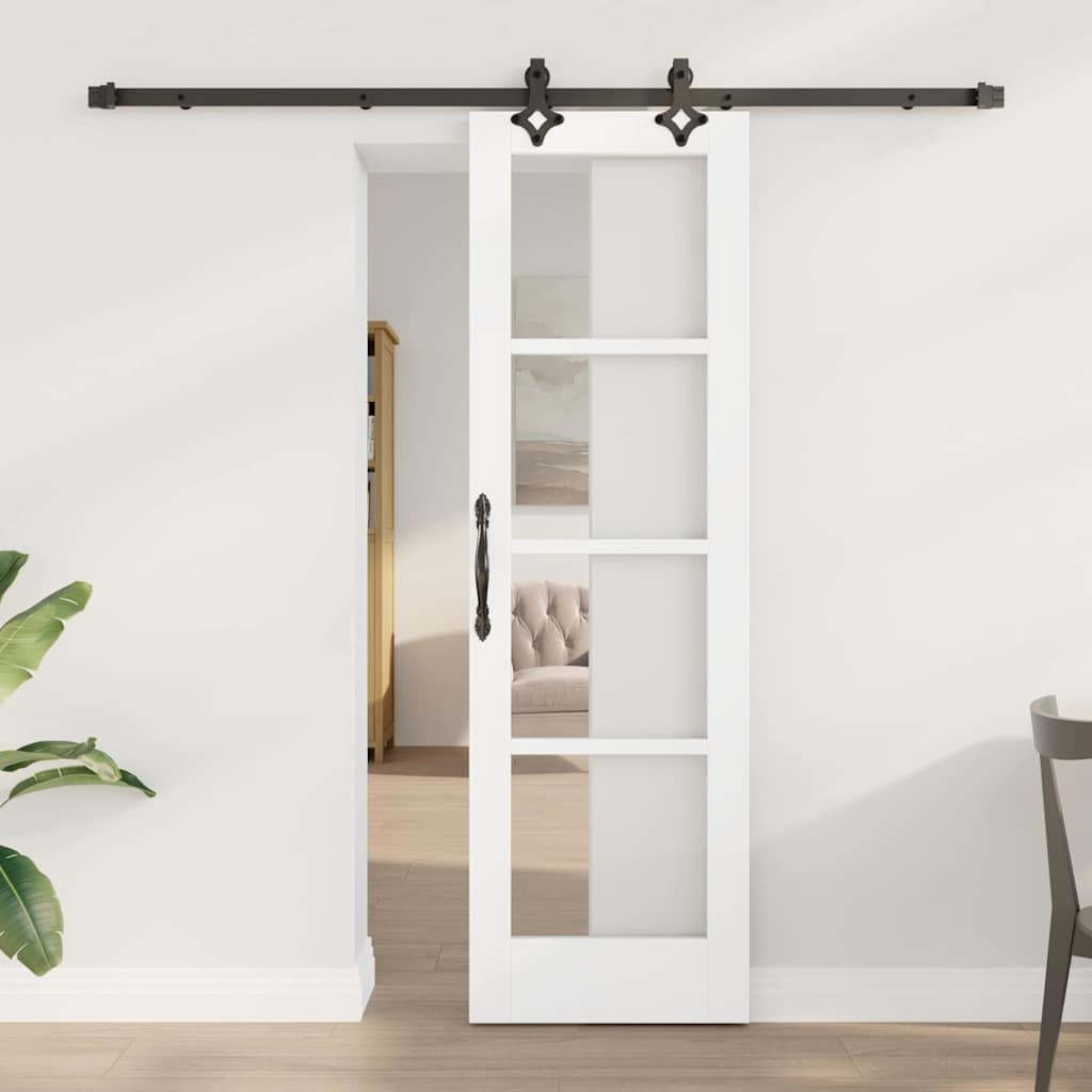 Συρόμενη Πόρτα ORKDAL Λευκό και Μαύρο 61 x 198,5 εκ. - Pakobazaar