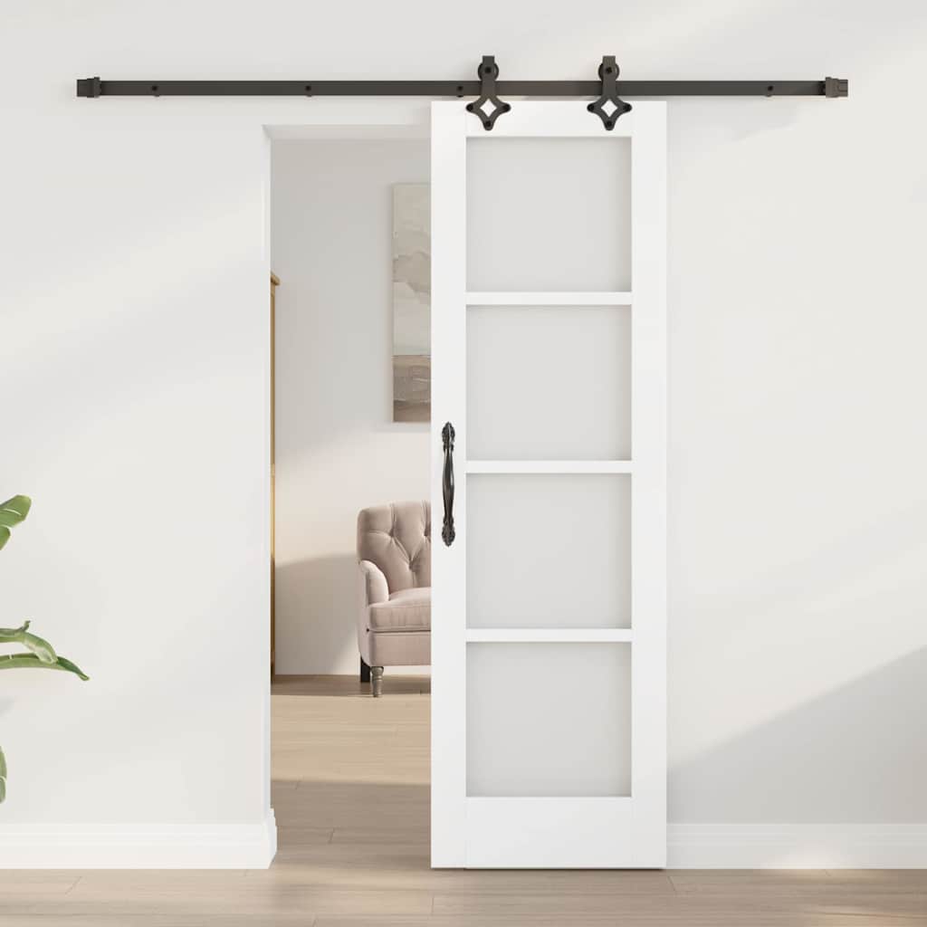 Συρόμενη Πόρτα ORKDAL Λευκό και Μαύρο 61 x 198,5 εκ. - Pakobazaar