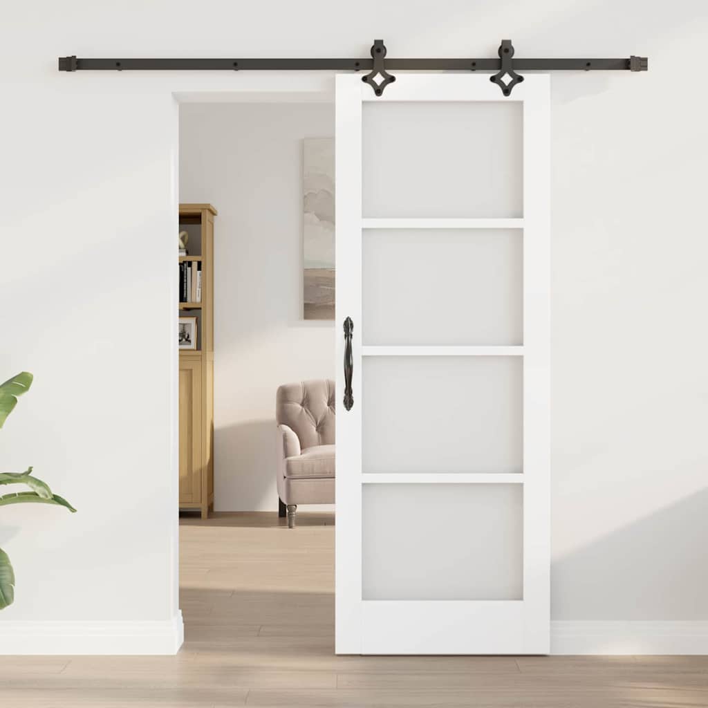 Συρόμενη Πόρτα ORKDAL 73,5 x 198,5 εκ. Λευκό και Μαύρο - Pakobazaar