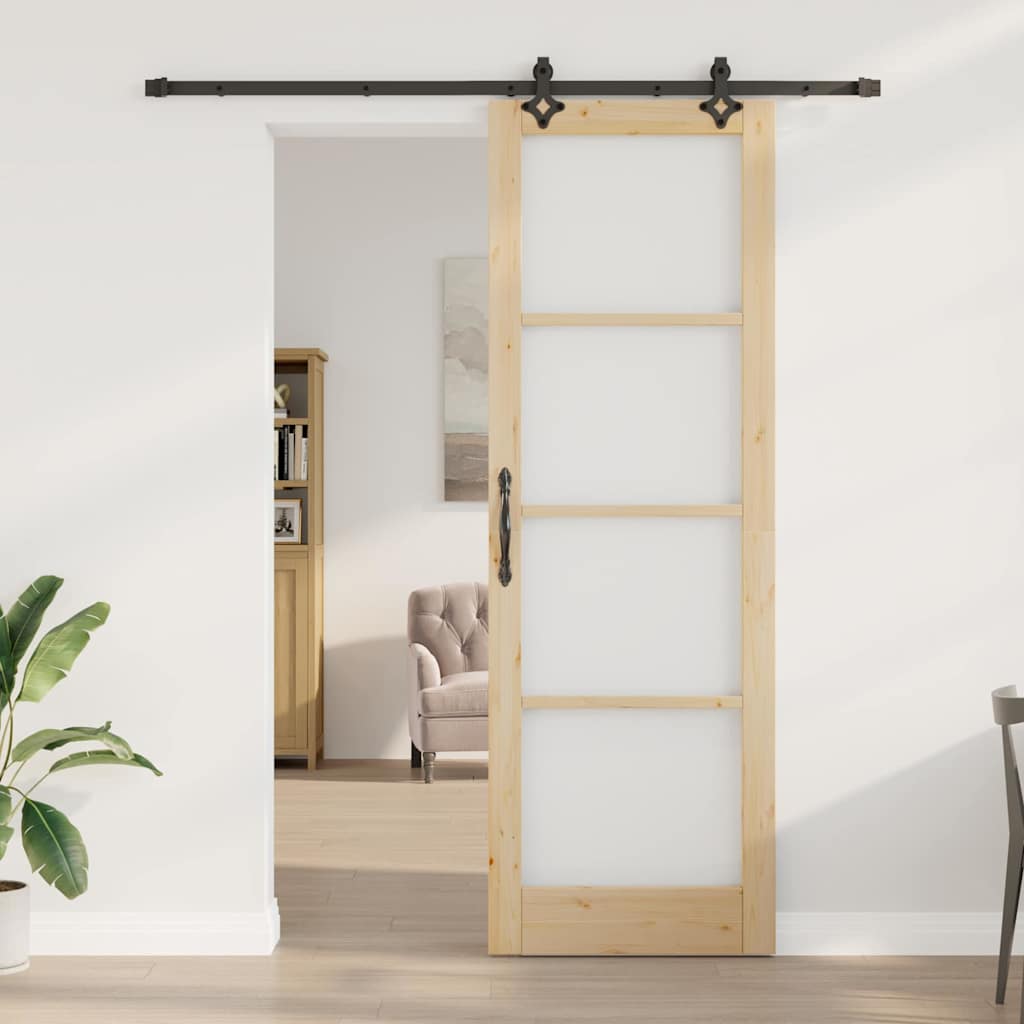 Συρόμενη Πόρτα ORKDAL Φυσικό και Μαύρο 78 x 232 cm