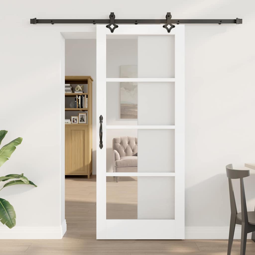 Συρόμενη Πόρτα ORKDAL Λευκό και Μαύρο 83 x 202 εκ. - Pakobazaar