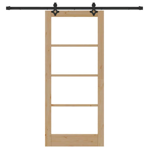 Συρόμενη Πόρτα ORKDAL 86 x 198,5 cm Μασίφ ξύλο πεύκου και γυαλί - Pakobazaar
