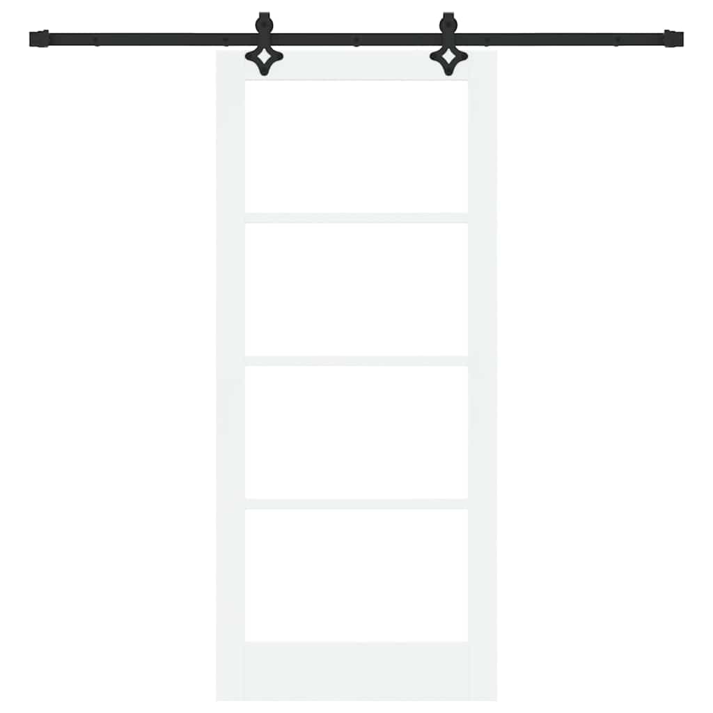 Συρόμενη Πόρτα ORKDAL 86 x 198,5 cm Μασίφ ξύλο πεύκου και γυαλί - Pakobazaar