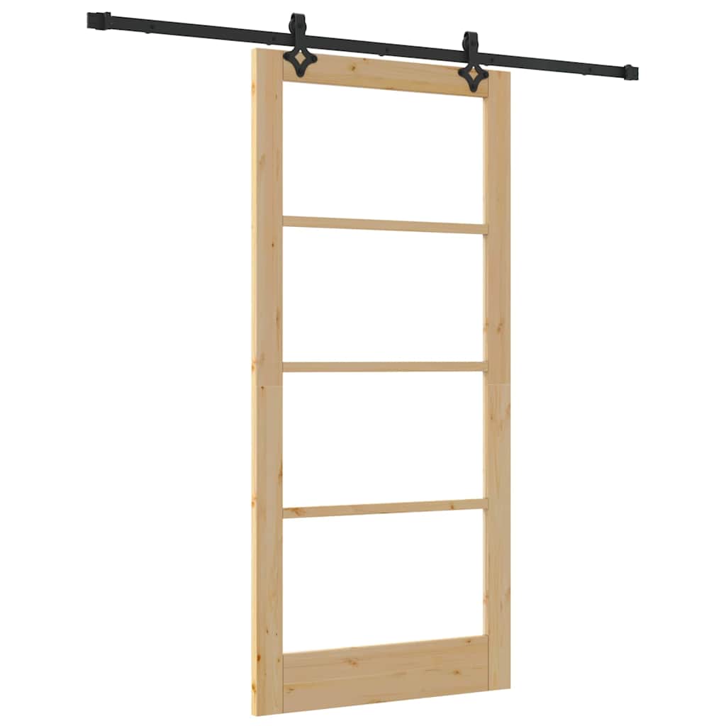 Συρόμενη Πόρτα ORKDAL Φυσικό και Μαύρο 93 x 202 cm - Pakobazaar